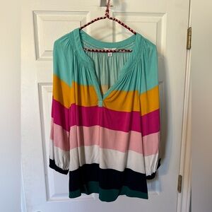 Colorful striped top by Crown & Ivy, size L